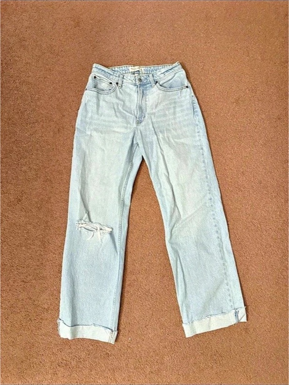 Abercrombie & Fitch Curve Love High Rise 90s Relaxed Jean Blue Waist 28